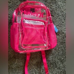 Hurley Clear Backpack, O/S Pink NWT